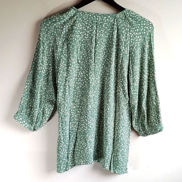 ‎Leopard Dot 3/4 Sleeve Size Medium Maurices Peasant Top - Picture 9 of 12
